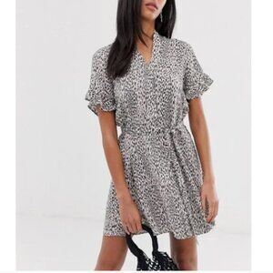 NWT All Saints Fay Leopard Cheetah Sand Brown Dress Medium